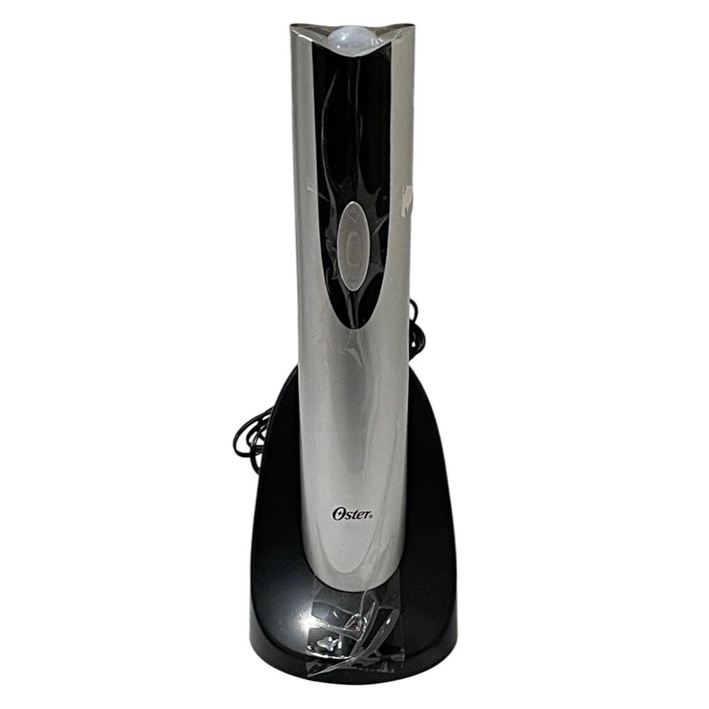 Oster Silver Electric Wine Bottle Opener Stand W/Charger Model# FPSTBW8207-S